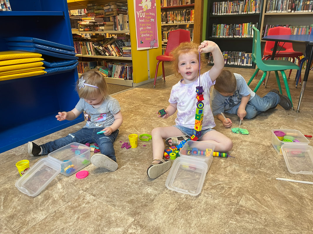 Kids having fun at the library